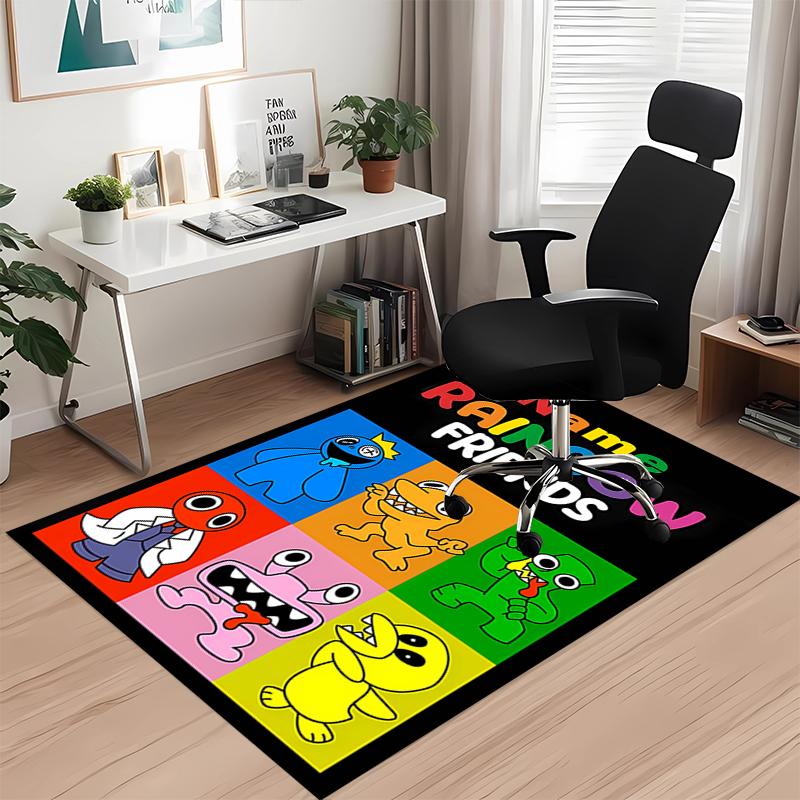 Benutzerdefinierter Teppich mit Regenbogenfreunde-Aufdruck, für Bürostuhl Wohnzimmer Schlafzimmer Küchenraum Dekoration Geschenke.