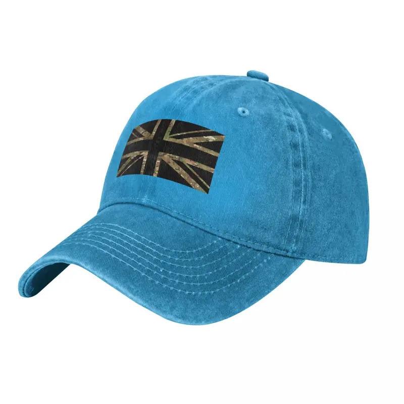 Camo Union Jack Baseball Cap Adjustable Cotton Distressed Style Casual Unisex Sunscreen Hat