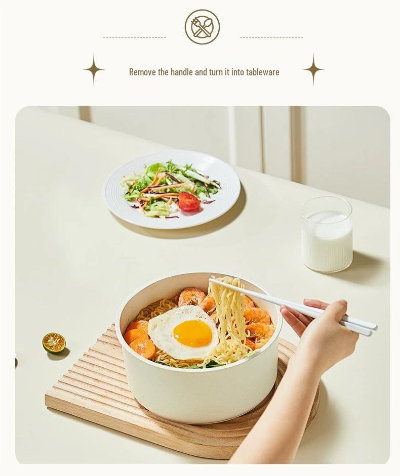 Detachable Handle Non-Stick Maifan Stone Cookware Set: Stir-Fry & Flat-Bottomed Pan for Induction Cookers.