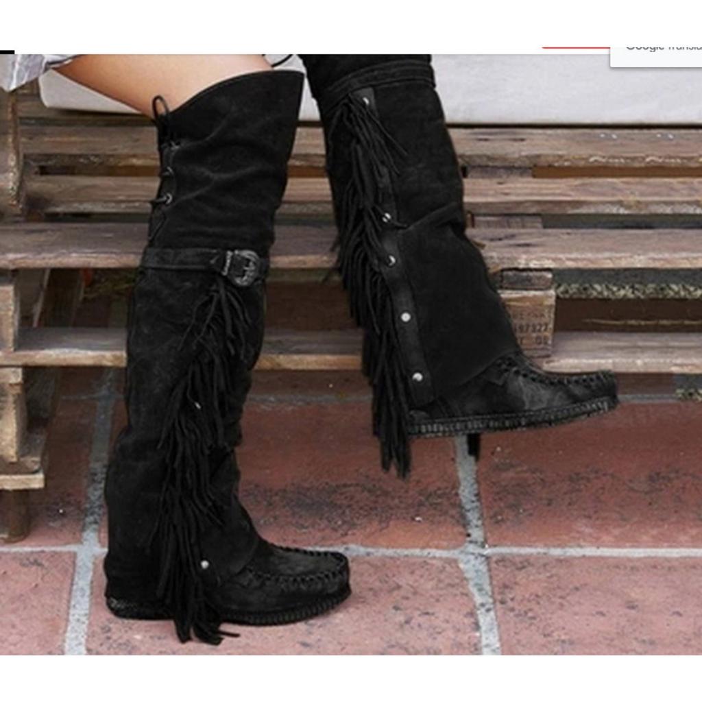 Autumn and winter new products suede fringed 35-43 high boots knee boots