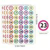 Portable 1-40 Serial Number Labels Multifunctional DIY Coated Paper Self-adhesive Labels 1-40 Serial Number Stickers
