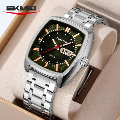 Herenhorloges Casual Mode Origineel Kwarts Horloge voor Man Waterdicht Roestvrij Staal Lichtgevend Datum Week Trend Dress Polshorloge