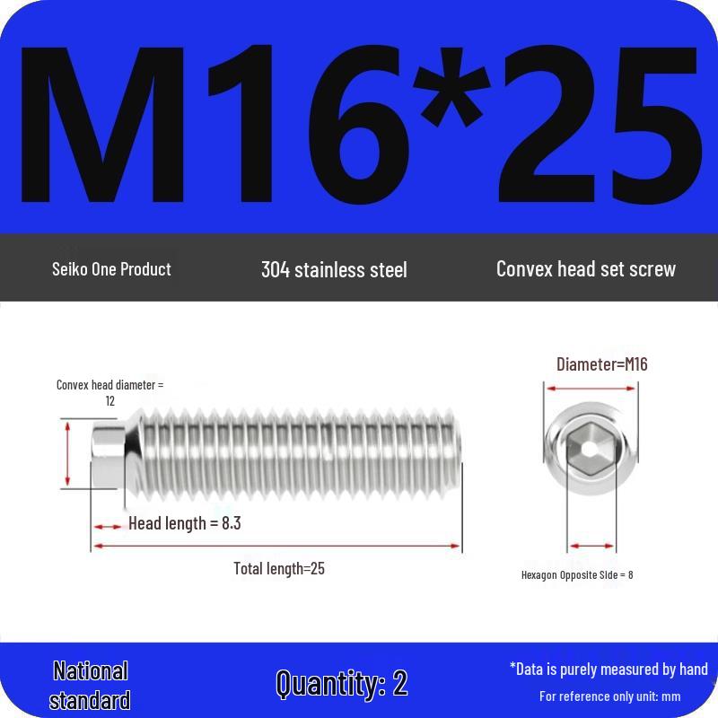 304 Stainless Steel Cup Point Grub Screw - Sizes M3 To M10