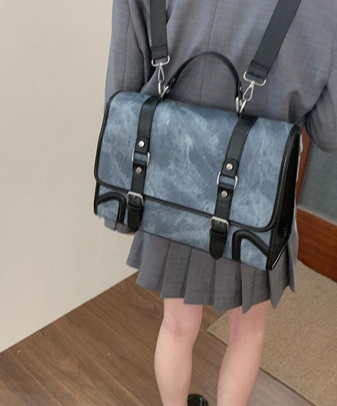

JIAERDI Preppy Style Jk Backpack Women Autumn New Leather Handle Backpacks Briefcase Ladies Harajuku Aesthetic Blue Schoolbag синий