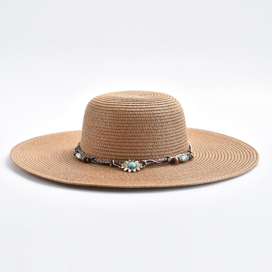 Summer Women Wide Brim Beach Sun Hat Simple Floppy Straw Hat Foldable Travel UV Protection Lady Cap