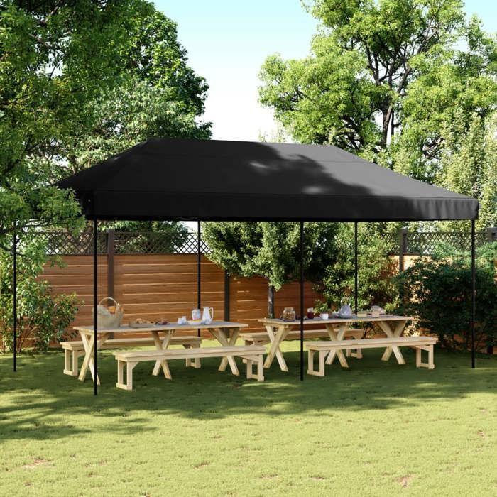 VidaXL Collapsible Pop-Up Party Tent Black 580x292x315 Cm, Tent, Awning Tent, Gazebo Awning, Gazebo Tent, 4004942