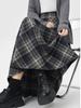 Women's Plaid A-line Skirt: Mid-Length, Thickened for Autumn/Winter 2025, Slimming Fit.