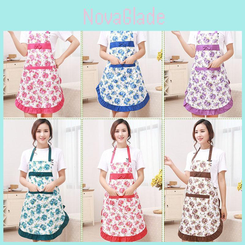Timeless Women Floral Kitchen Bib Apron Featuring Chic Design And Ample Storage