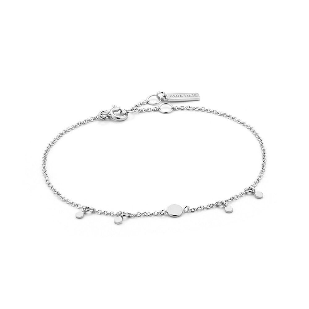 Geometry Drop Disc 925 Silver Bracelet B005-03H