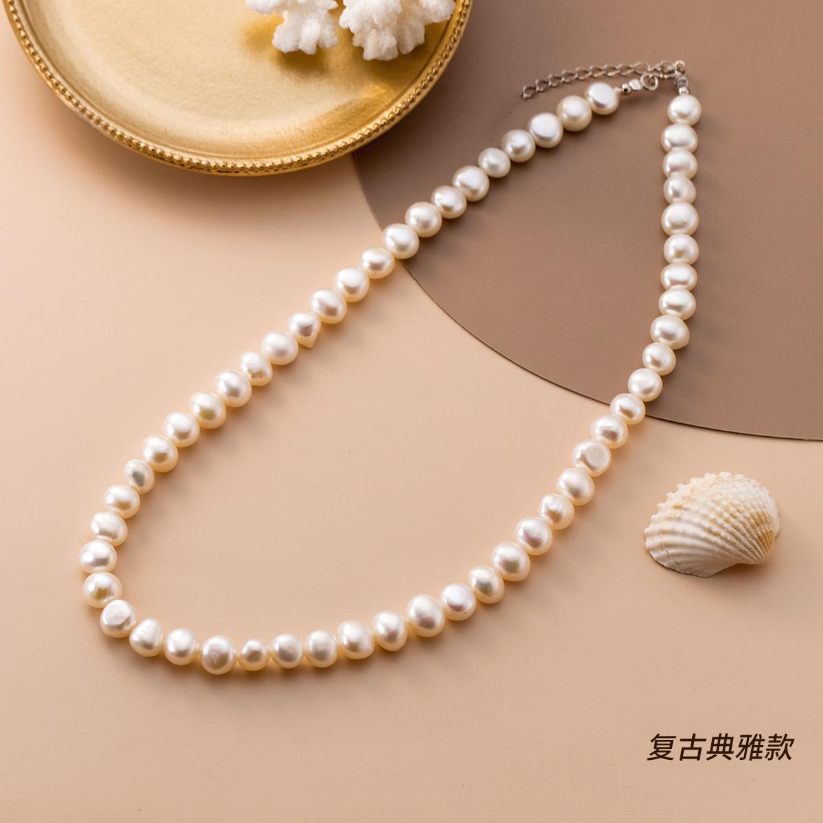 Неправильная жемчужная цепочка на шею из пресноводного жемчуга в стиле Wind Baroque, цепочка на ключицы, цепочка для свитера