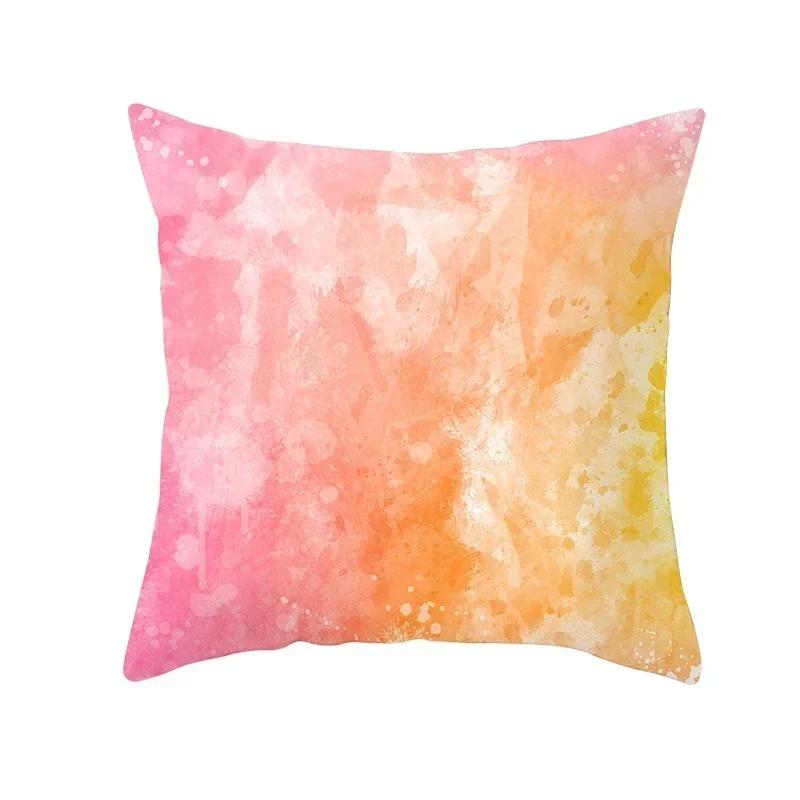 Home Decor Colorful Abstract Watercolor Pattern Pillow Covers Pattern Cushion Cover Suitable For Sofa Bedroom Car Pillow Cover