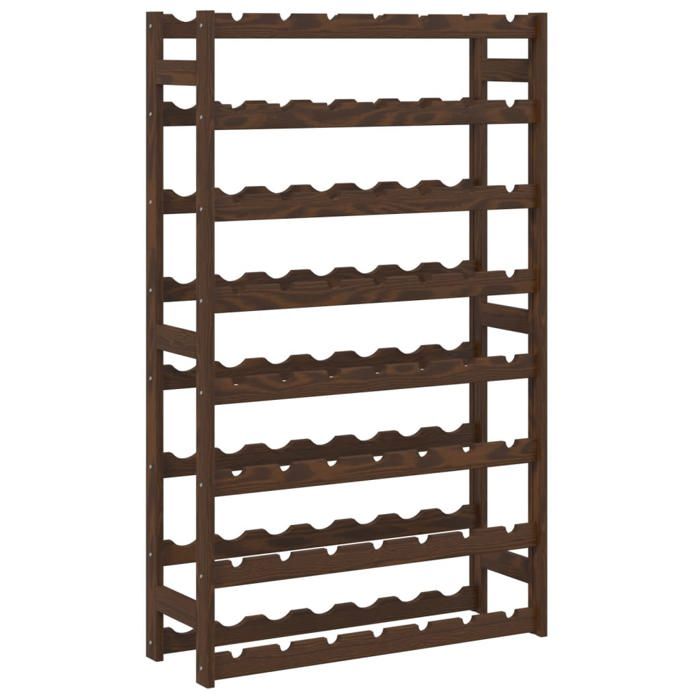 VidaXL Bottle Rack for 56 Bottles Brown Solid Pine Wood 373393