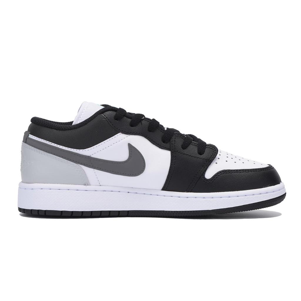 Jordan Air Jordan 1 Slip Resistant Abrasion Resistant Low top Vintage Basketball Shoes Men's Black Gray 553558-131(Team85-)