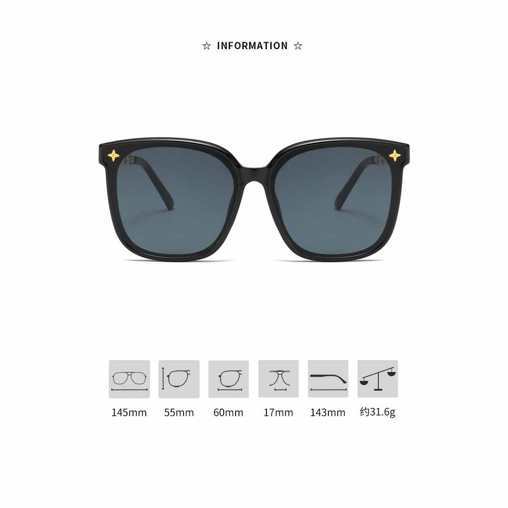 Übergroße quadratische Rahmenkette Sonnenbrille UV400 Schutz Retro Chic Brille für Damen