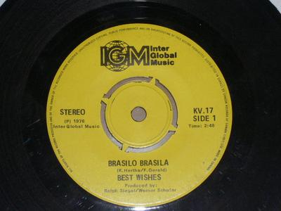 Płyta 7-calowa BEST WISHES Brasilo Brasila KV17 Inter Global Mu 1976 Kanada Dance Electronica Używana