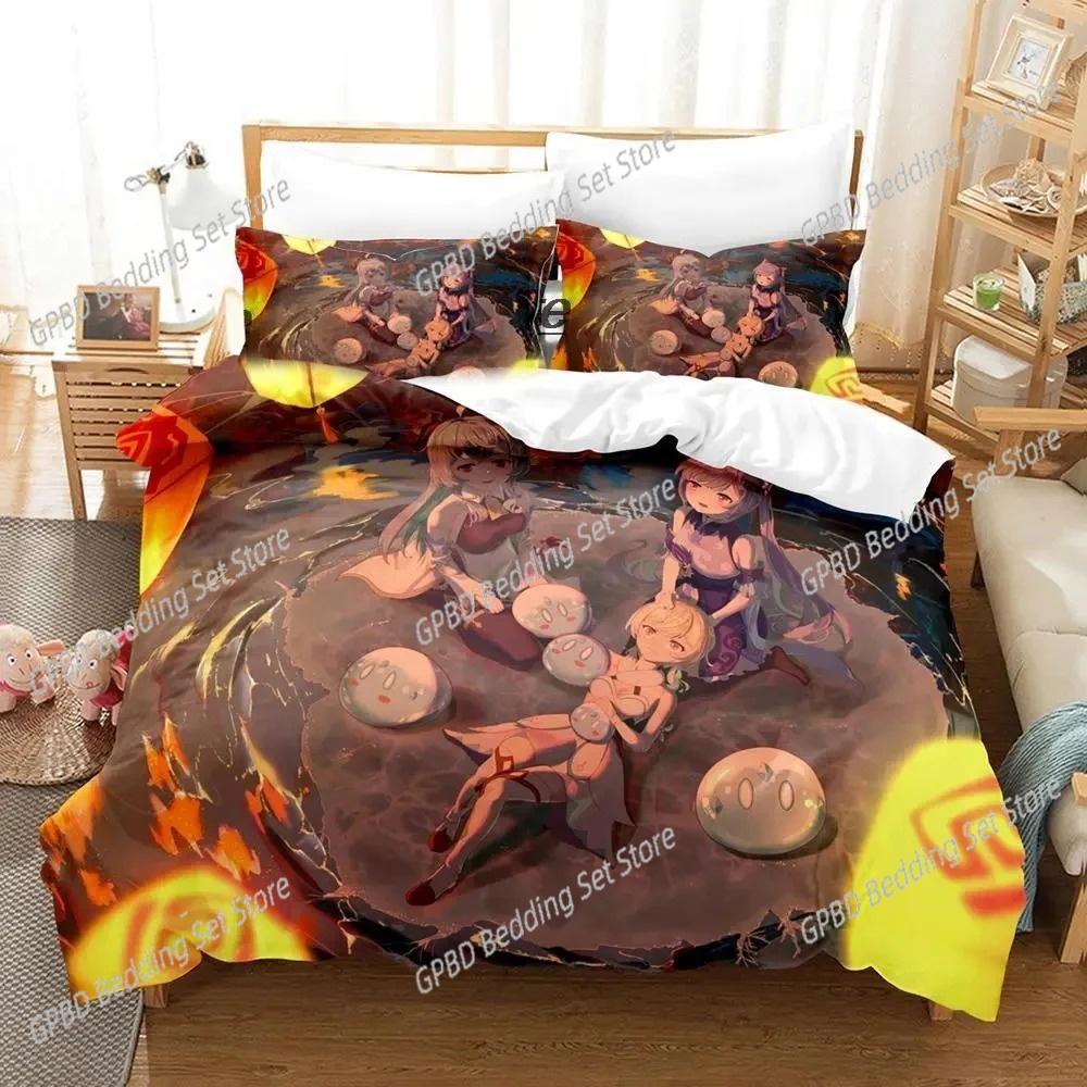 Anime Genshin Impact Arlecchino 3D patalynės komplektas Antklodės užvalkalas Pagalvių užvalkalai Viengulis Twin Pilnas Karalienės Karaliaus Dydis Namų Dekoravimas Berniukų Dovana