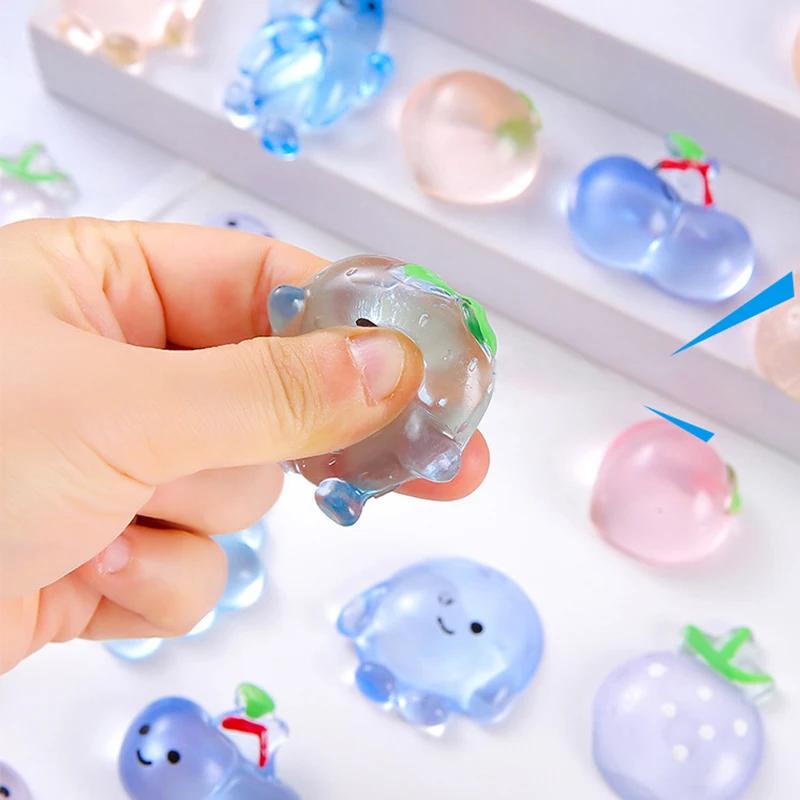 5/10 PEZZI Mini Mochi Frutta Trasparenti Giocattoli Squishy Antistress per Bambini Bomboniere Feste di Compleanno Premi Regali per Ospiti
