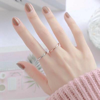 2mm Titanium Steel Ring Smooth Couple Ring, Female Niche Simple Design, Versatile And Durable Temperament Hand Jewelry
