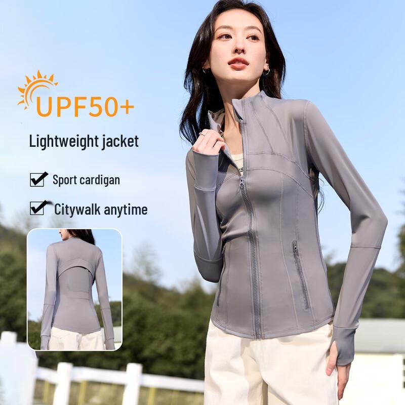 Women s Stand Collar Sun Protection Fitness Jacket S