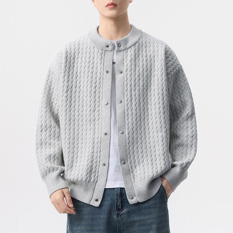 

Men s Autumn/Winter 2025 Melange Knit Cardigan Sweater - Trendy, Cool, Versatile Casual Jacket 3XL fits 180-200 lbs