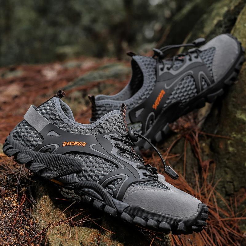 Outdoor hiking shoes, water sports shoes, creek shoes, large size men's breathable high-top mesh hiking shoes