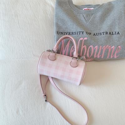 Niche Design Bag Women's Bag New Summer Fashion Plaid Messenger Bag Cylinder Bag