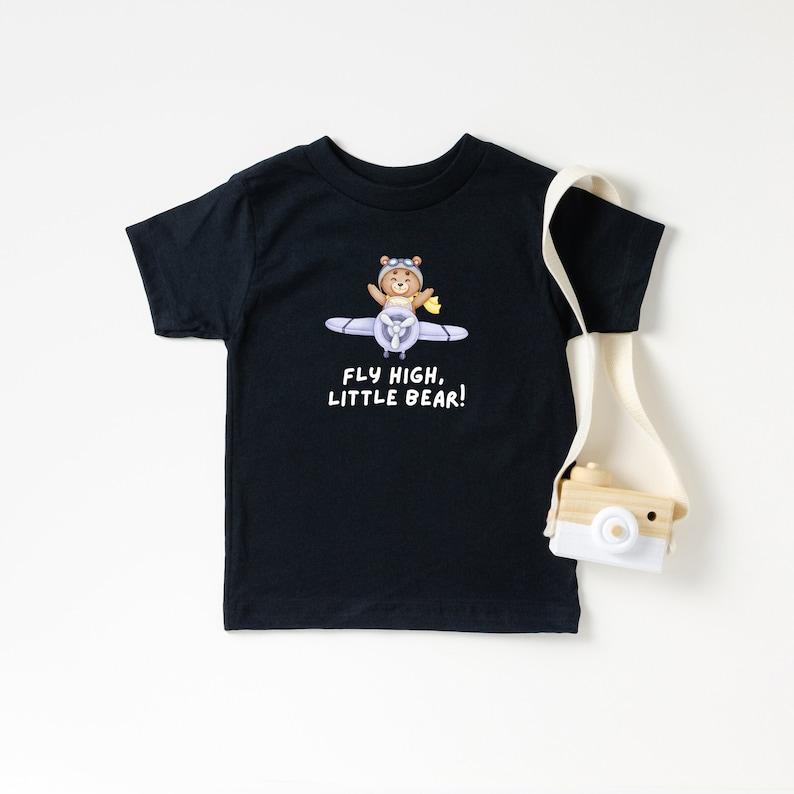Bear Aviator Kids T-shirt: Airplane Bear Tee, Adventure Bear Shirt, Cute Baby T-shirt, Toddler Clothing, Kids Summer Tee, Fun Kids T-shirt 160