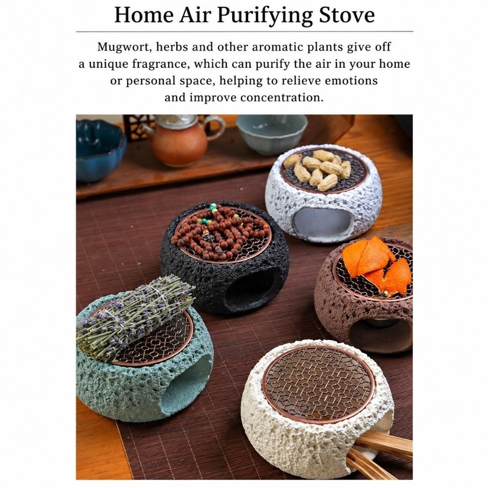 Creative Incense Burner Bowl Stone-Look Fumigation Furnace Tea Stove  Home Decoration