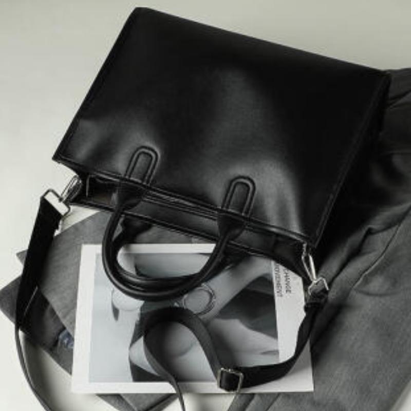 Geantă de umăr versatilă, de mare capacitate, la tendință, la modă pentru navetiști pentru femei, temperament retro coreean, culoare solidă, piele moale