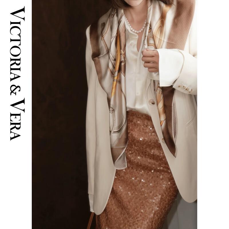 VICTORIA&VERA Mulberry Silk Printed Scarf