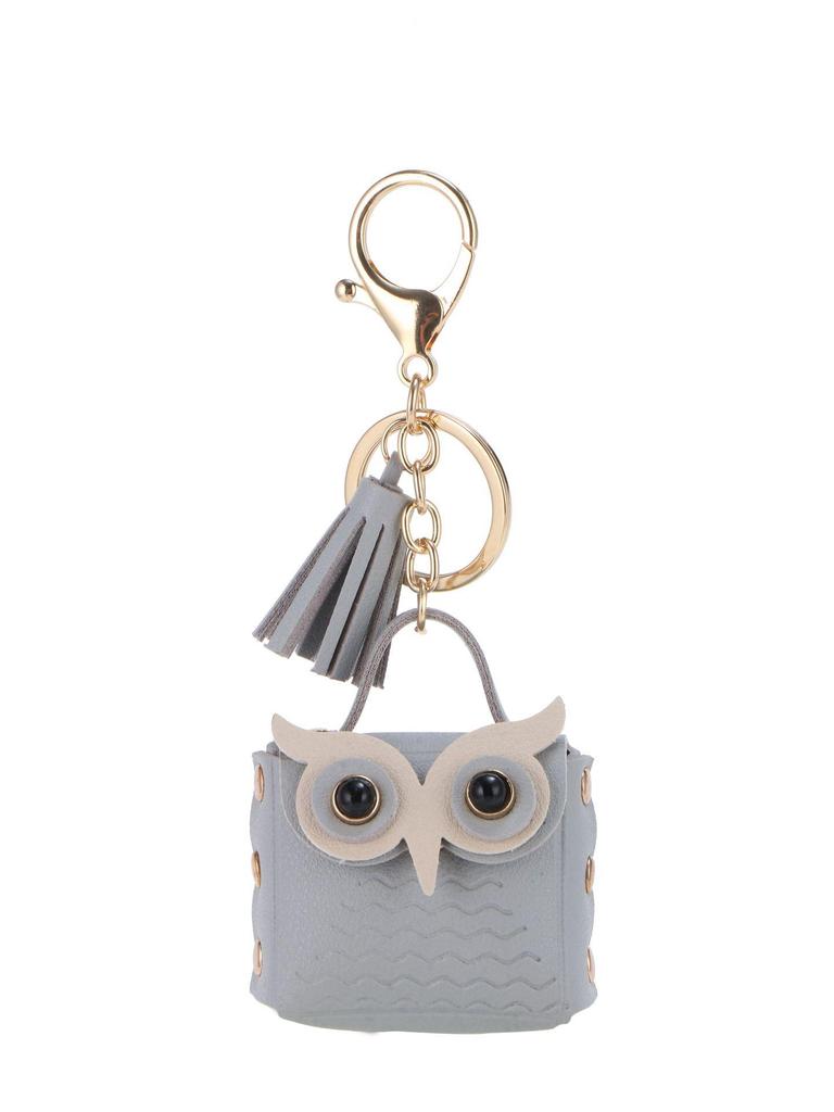 Korean Tassel Owl Coin Purse & Keychain – Trendy Cartoon Earphone Bag Charm