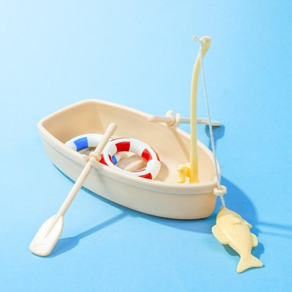 Mini Fishing Boat Model Nautical Style Simulated Boat Ornaments  DIY Home Ornament
