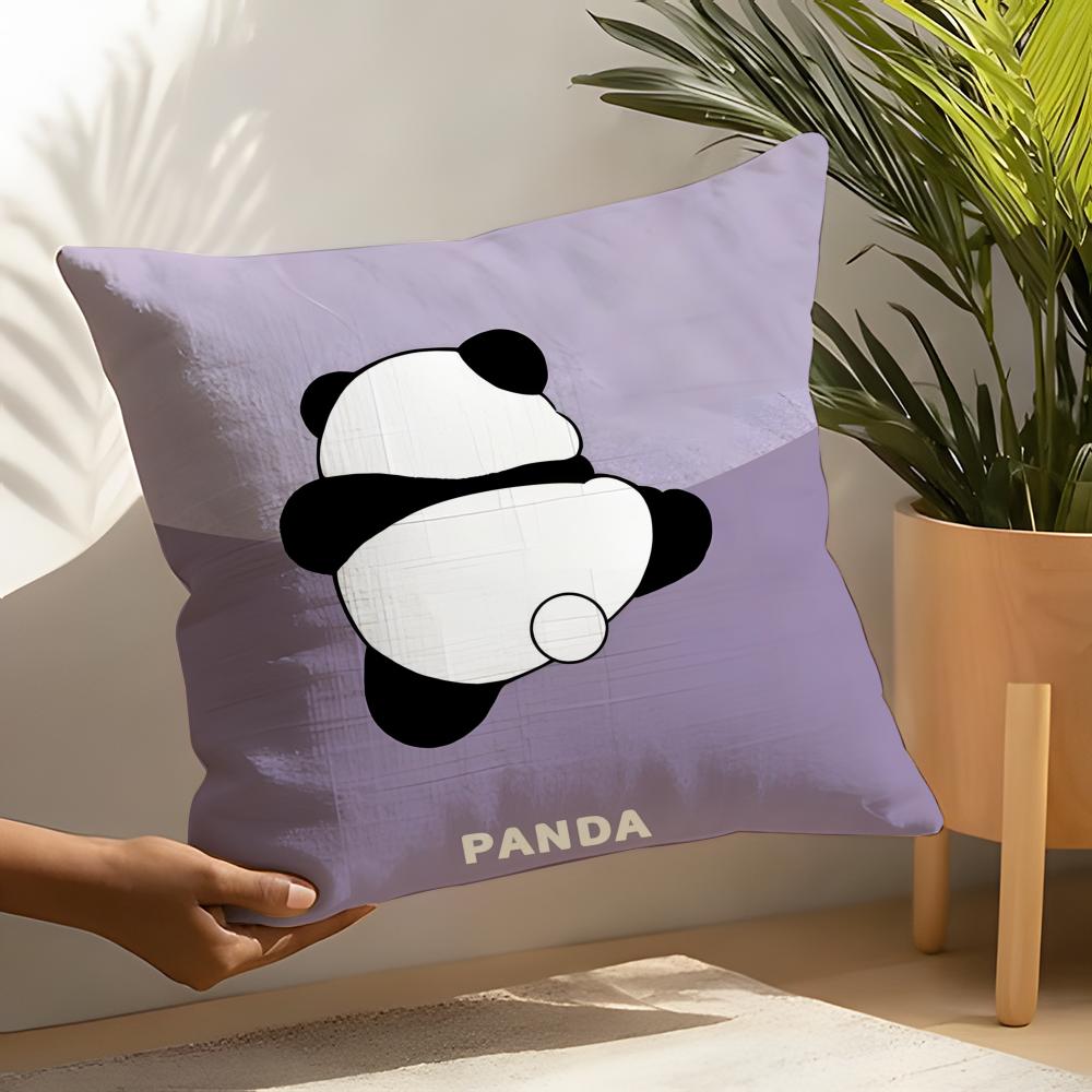 Cute Lovely Cartoon Panda Pillow Case Linen Cushion Covers For Decorative Sofa Home Pillows Case Car Chair Pillows Cases