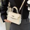 New Korean Trend Niche Crocodile Pattern Portable Kelly Bag Versatile Commuter Personality Light Luxury Messenger Women's Bag