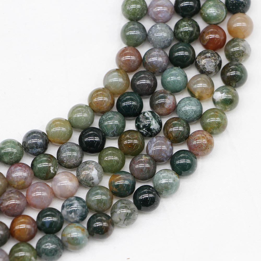 1strand/lot 4/6/8/10/12mm Natural Stone Indian Agates Bead Round Loose Spacer Beads For Jewelry Making Findings DIY Bracelet