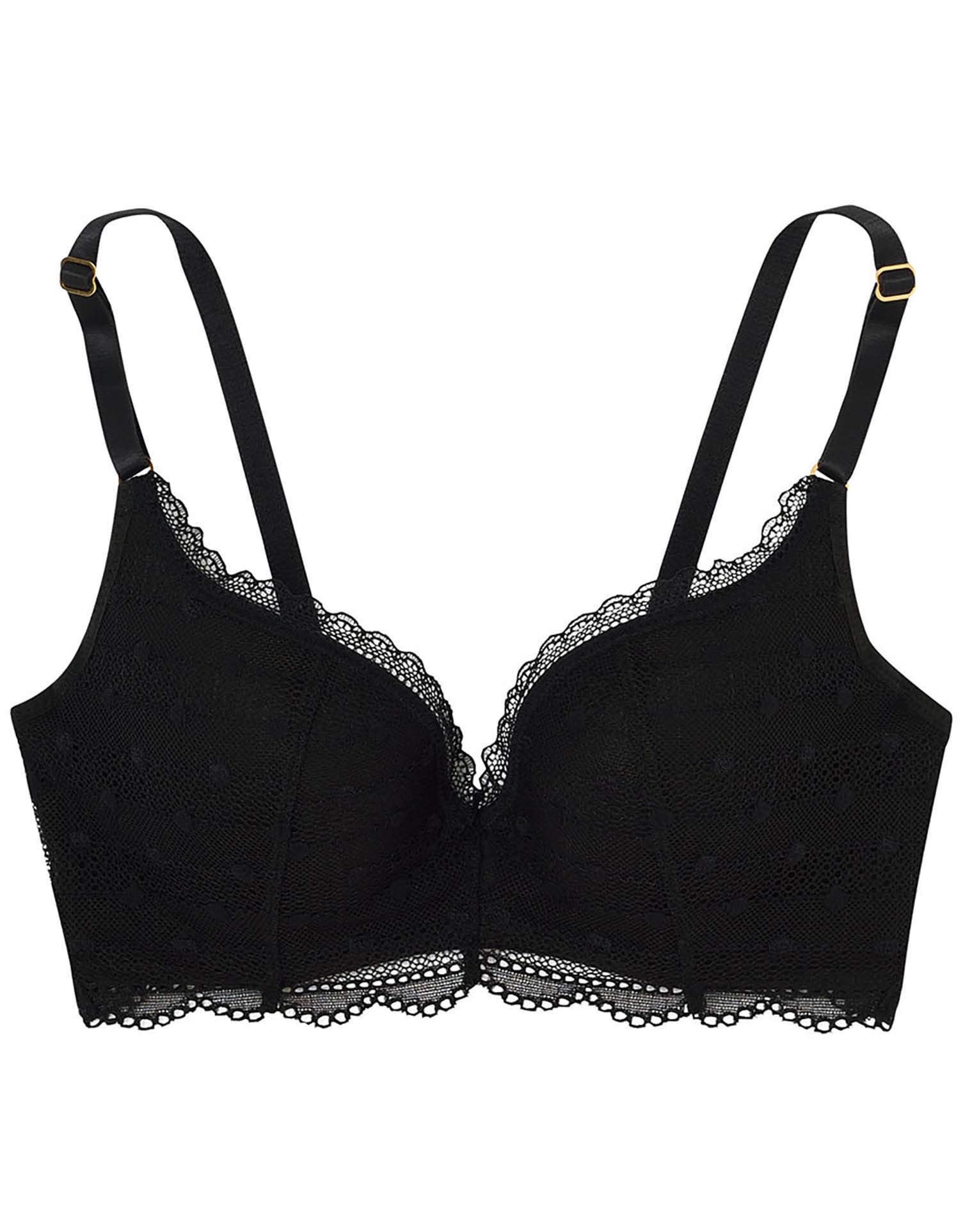 

Unnanacool Polka Dot Molded BL Comfortable and 3D Beautiful Soft Wire Women s Bra, FB2022, E75, Silhouette,