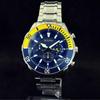 Used [BULOVA] Bulova/Men's watch/Stylish/Chronograph/Extremely rare/For men/Yellow gold.Silver.Blue color/Display item special price