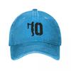 Vintage Messi Number 10 Baseball Cap Unisex Style Distressed Cotton Snapback Hat Football Soccer Outdoor Running Golf Hats