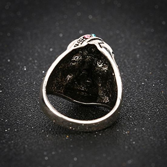 Unisex Punk Style Skull Star Rhinestone Inlaid Lover's Gift Ring Jewelry
