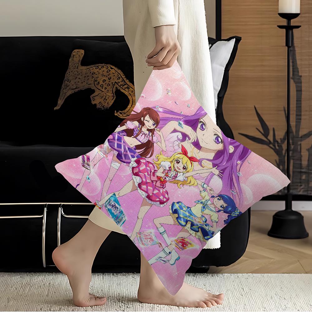 Aikatsu On Parade! Anime Cushion Cover Car Throw Pillow Case For Sofa Car Christmas Gift 40x40cm 45x45cm