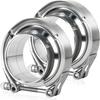 3 Inch V Band Clamp, Exhaust V Band Clamp 3 Inch With Male Female Flanges 304 Stainless Steel(2Pcs).