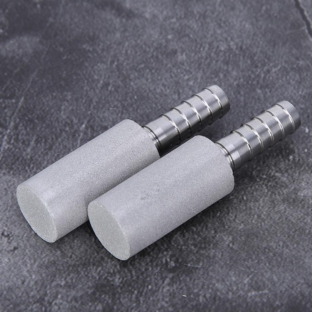 2Pcs 0.5 Diffusion Stone Stainless Steel Aeration Stone with 1/4 Inch Outer Diameter Barb