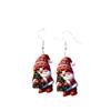 Santa Themed Christmas Claus Holding Tree Pattern Women Earrings Acrylic