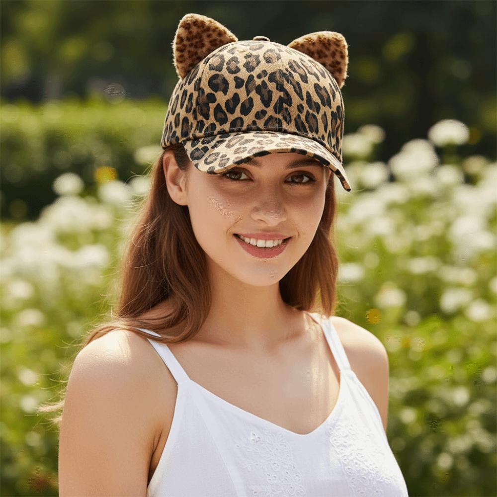 Casquette de Baseball en Coton avec Oreilles de Chat Chapeau de Soleil Respirant Mode Chapeau à Visière de Canard Quatre Saisons