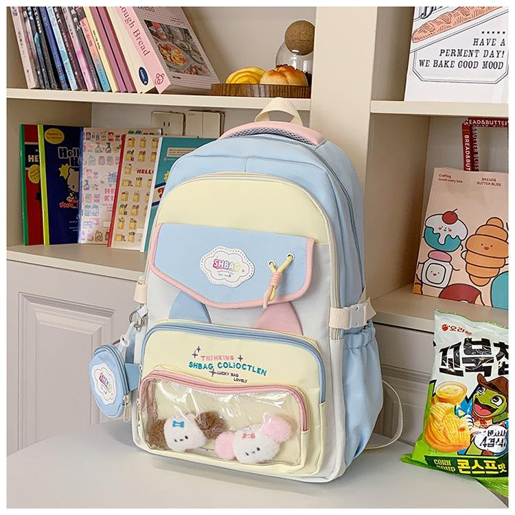 

Школьный рюкзак 2025 новый ins милый колледж стиль универсальный высокая ценность большая вместимость многосекционный школьный рюкзак милый рюкзак