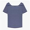 Saint JameS Women S Short Sleeve Tee Pleneuf Stripe 8952 Marine Neige