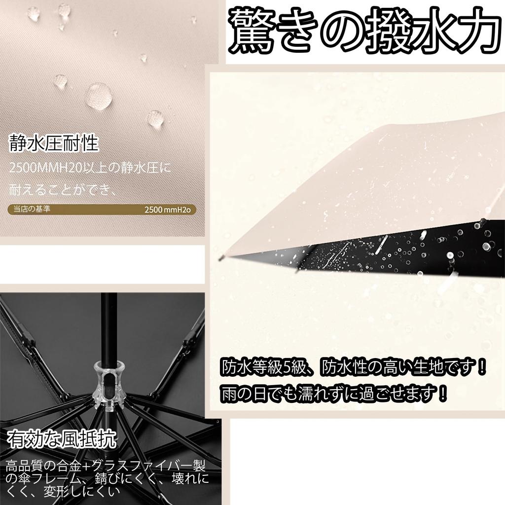 Ring handle folding 8 ribs Umbrella for both sunny and rainy days Lightweight Rainy season water quick durable Teflon coating UV light heat blocking