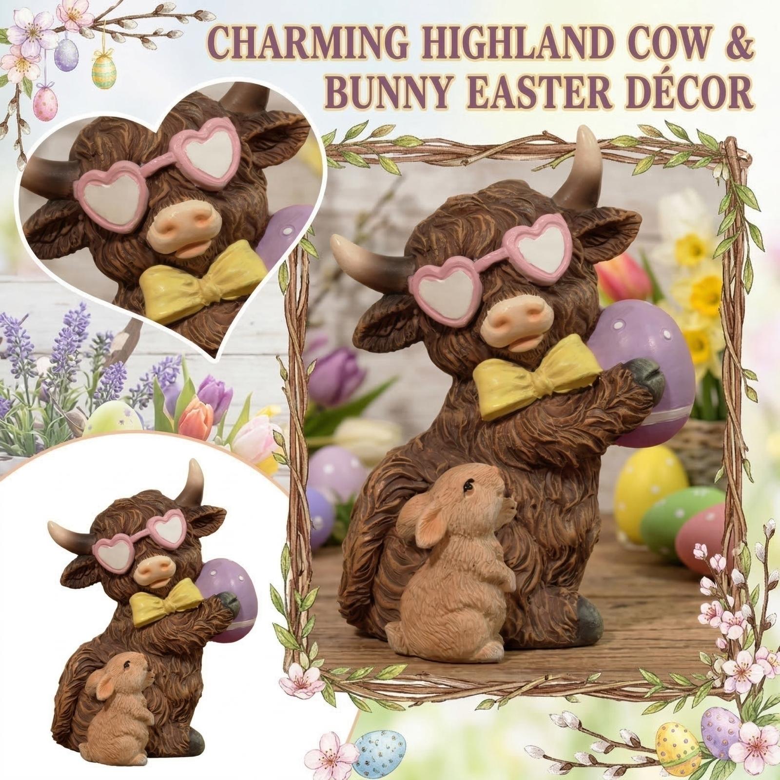 Easter  Cow Resin Home Decor One Size