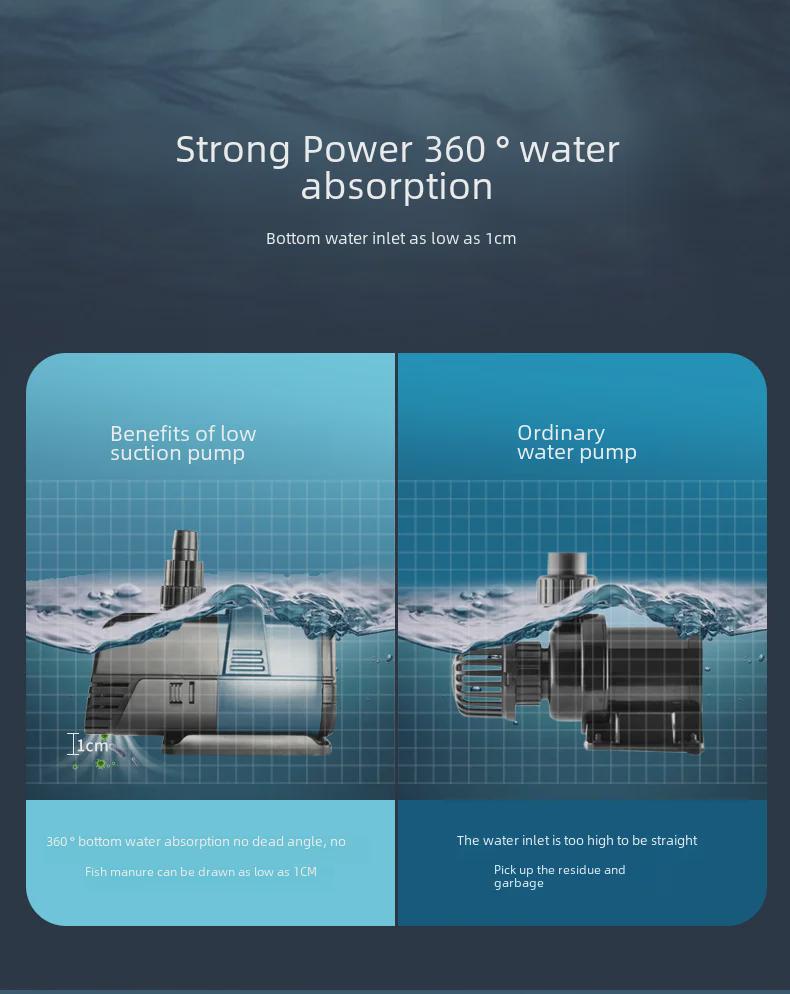 Jingye Multifunction Silent Submersible Water Pump for Fish Tanks - Efficient Circulation and Waste Suction