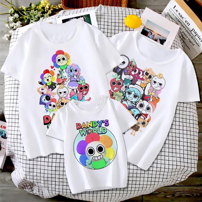 Dandys World T Shirt Kids Father Mother Fashion Casual Cartoon T-Shirts Men Teen Boys Loose O-Neck Short Sleeve Summer Clothes